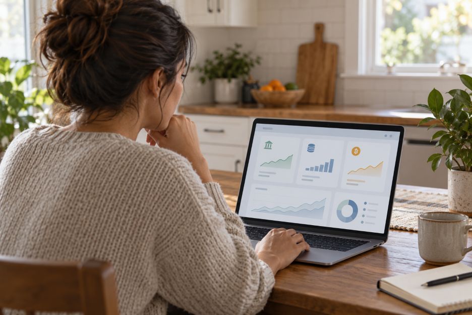 reviewing savings and digital asset accounts